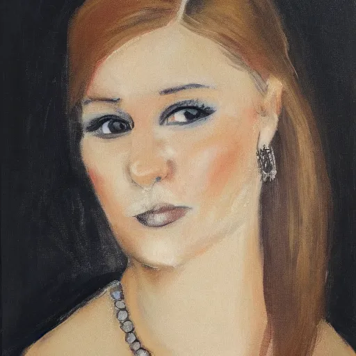 Prompt: Beautiful Woman Wearing a Black Dress at a Party, potrait