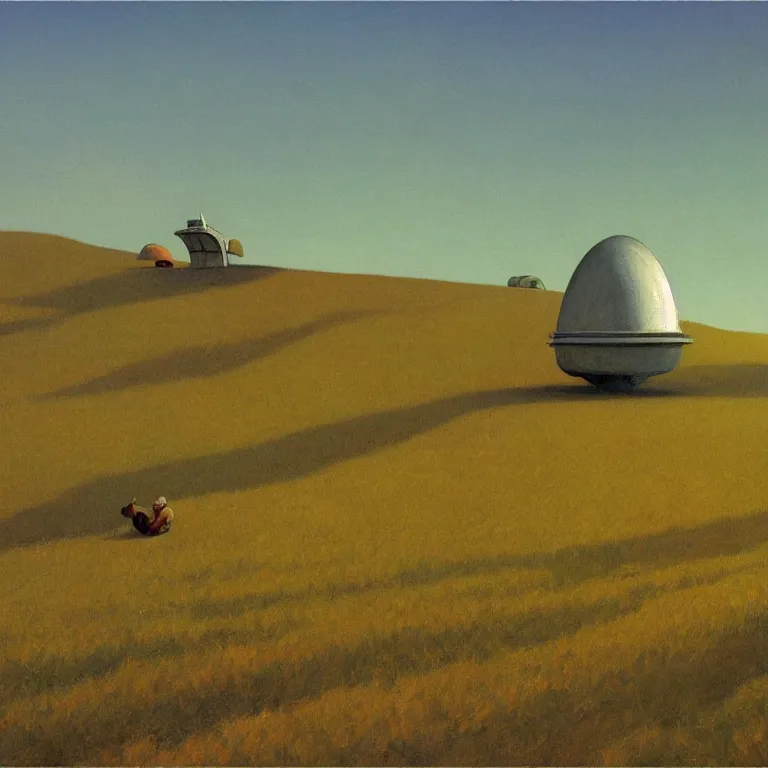 Image similar to a storybook illustration of a spaceship in cornfield, quiet foggy scene painted by Edward Hopper and Robert McGinnis masterpiece, intricate, elegant, fantasy, highly detailed, digital painting, concept art, sharp focus, artstation