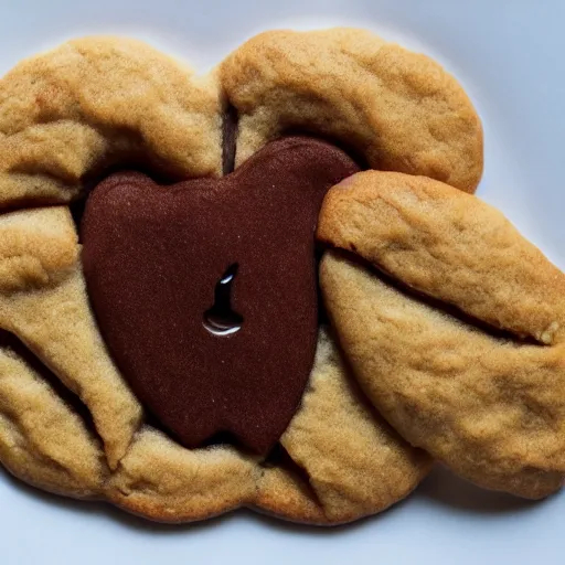 Prompt: apple made out of cookies