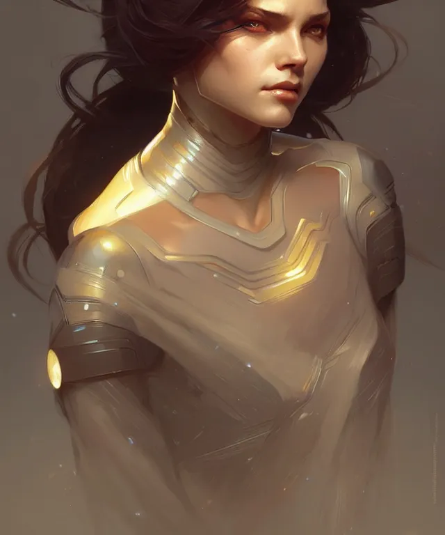 Image similar to gallent girl portrait, sci-fi face, elegant, highly detailed, digital painting, artstation, concept art, smooth, sharp focus, illustration, art by artgerm and greg rutkowski and alphonse mucha