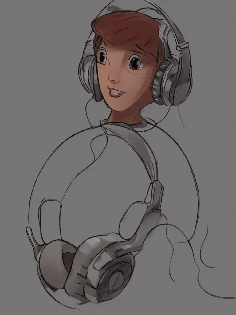 Image similar to listening to headphones by disney concept artists, blunt borders, rule of thirds