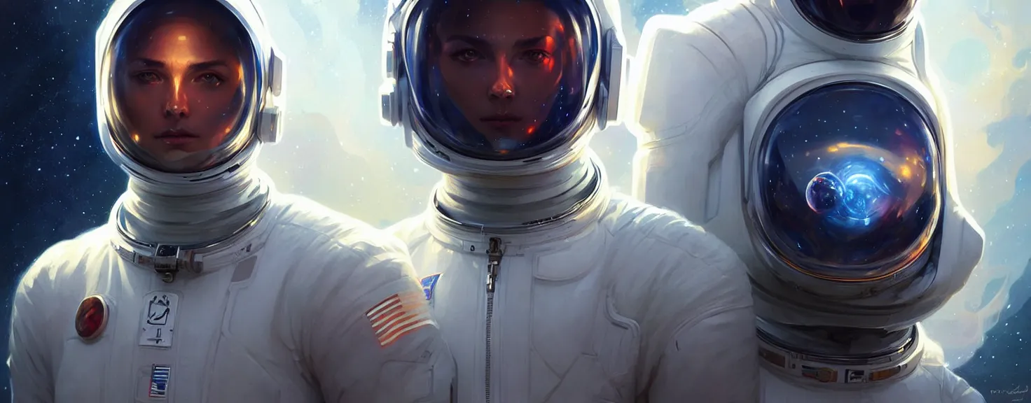 Image similar to Spaceman man futuristic portrait, highly detailed, digital painting, artstation, concept art, smooth, sharp focus, illustration, art by artgerm and greg rutkowski and alphonse mucha