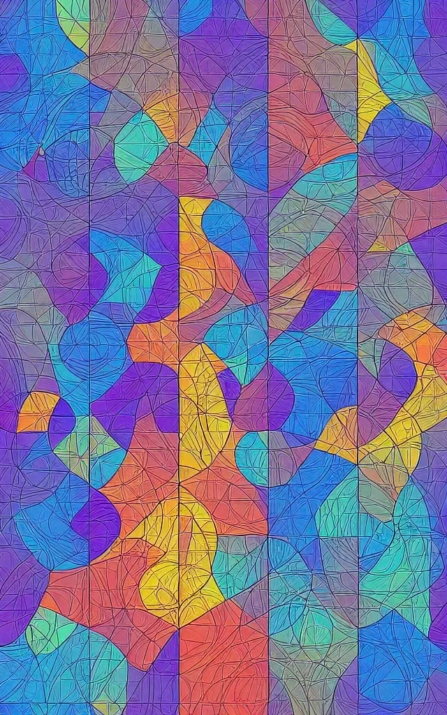 Prompt: cubes and tesseracts. retro art by jean giraud. fibonacci. pastel colors