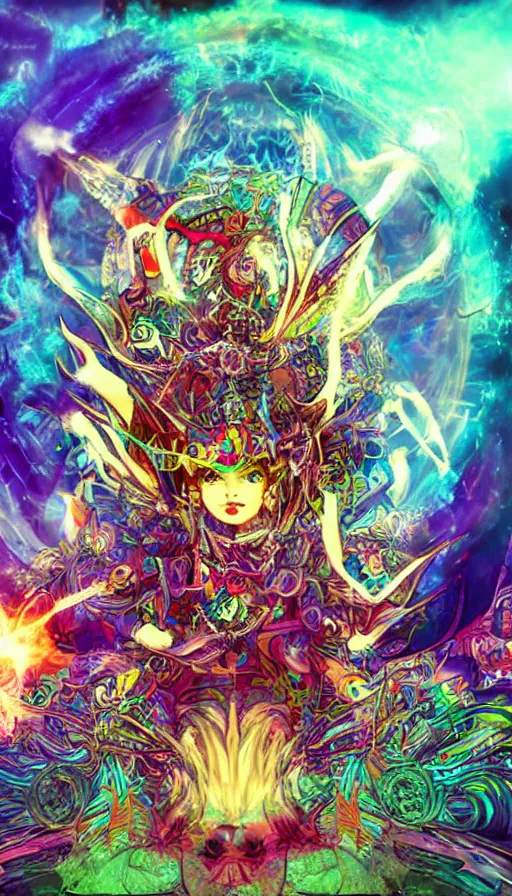 Image similar to psytrance artwork, from final fantasy