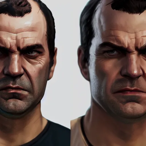 Image similar to a well designed portrait of trevor from gta v, detailed, realistic, sketch style, artstation, greg rutkowski, 8 k resolution.