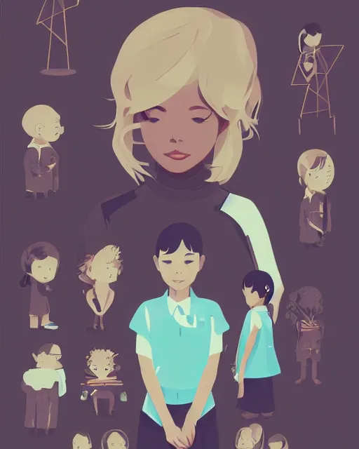 Prompt: a little girl science lab. clean cel shaded vector art. minimalist illustration art by lois van baarle, artgerm, helen huang by makoto shinkai and ilya kuvshinov, rossdraws