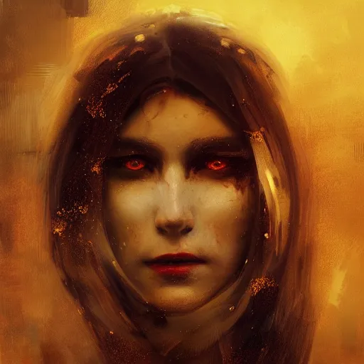 Image similar to portrait painting of a vampire monster, mysterious atmospheric lighting, feral, medieval, dark fantasy, painted, intricate, volumetric lighting, rich deep colours masterpiece, golden hour, sharp focus, ultra detailed, by ruan jia