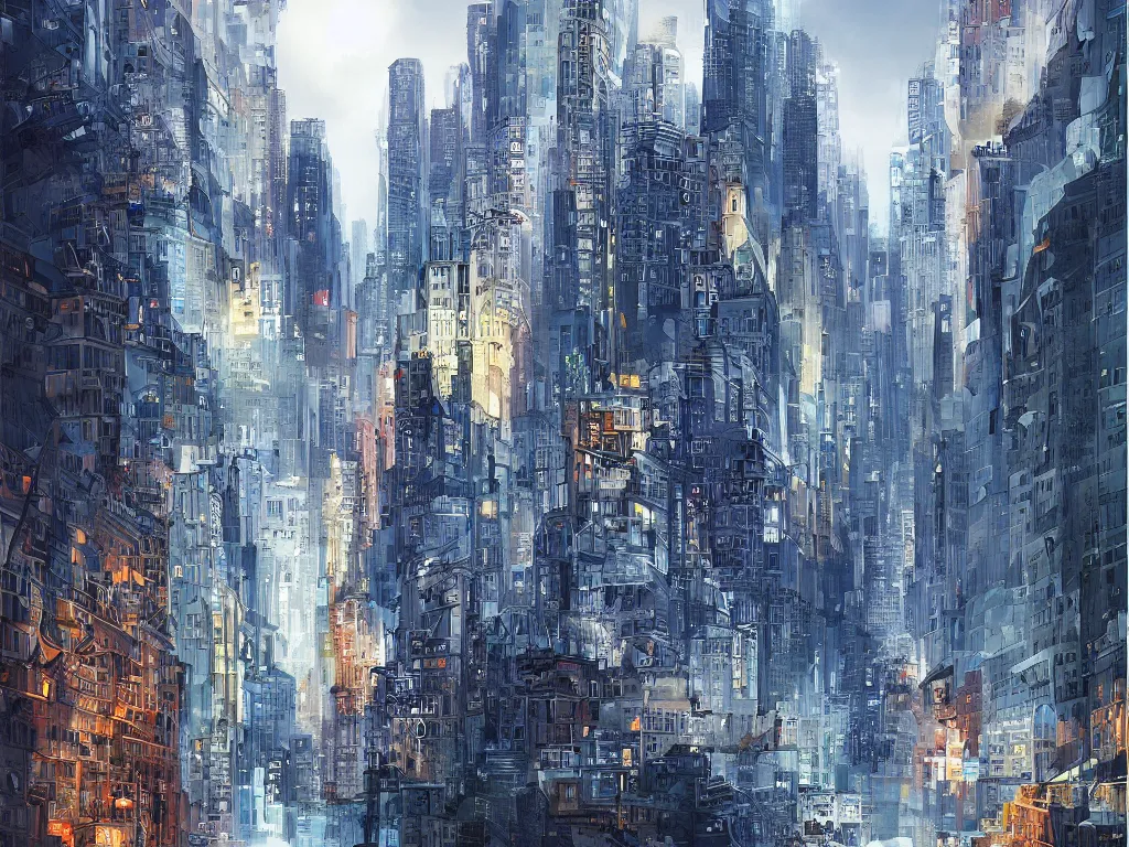 Image similar to a modern city rich with intelligence, digital painting, fantasy, art by alexandre mahboubi and christophe oliver