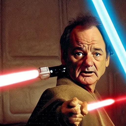 Image similar to bill murray as a jedi master