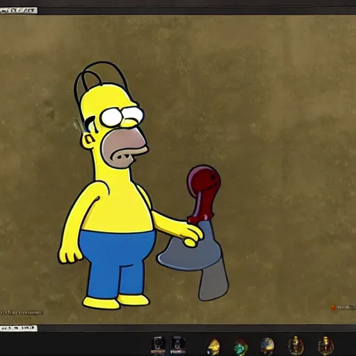 Prompt: homer simpson in dark souls style