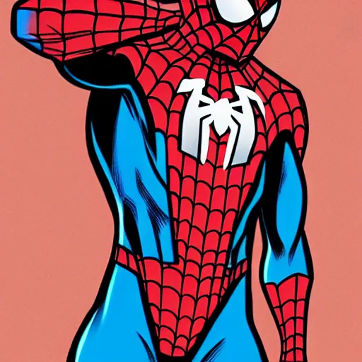 Image similar to spider - man drawn by quinton hoover,