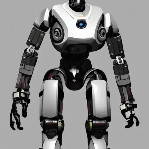 Prompt: atlas robot, portal, videogame, high detail, valve, concept art