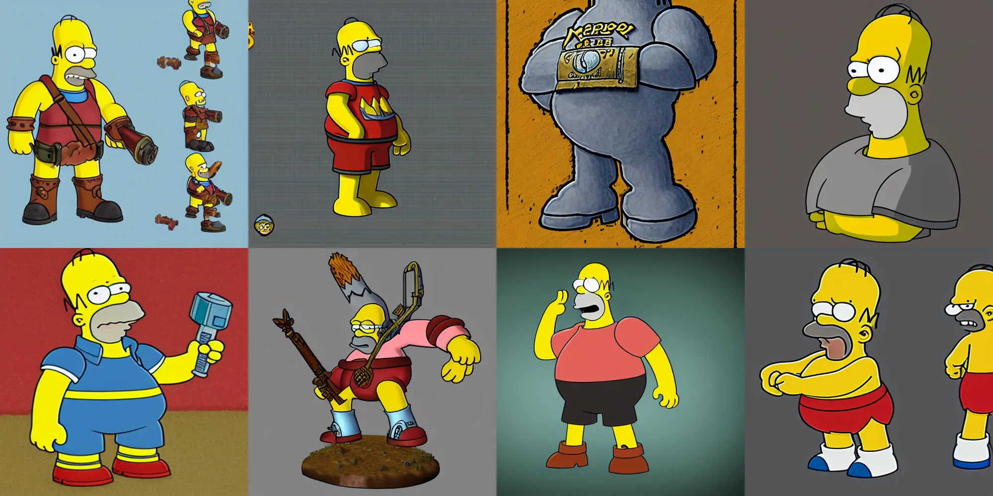 Prompt: Homer Simpson as a world of warcraft character, 50mm