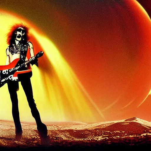 Image similar to glam rock concert on mars