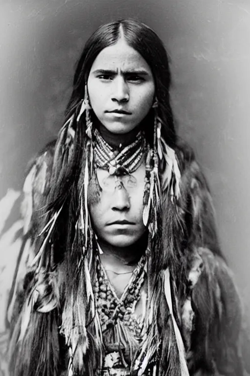 Image similar to “Photo of Native American indian woman Emma Watson, portrait, skilled warrior of the Chiricahua Apache, Lozen was the sister of Victorio a prominent Chief, showing pain and sadness on her face, ancient, realistic, detailed, emma watson”