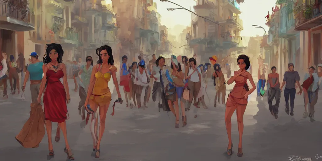 Prompt: concept art, cuban women in havana, digital anime art, good lighting, trending on artstation