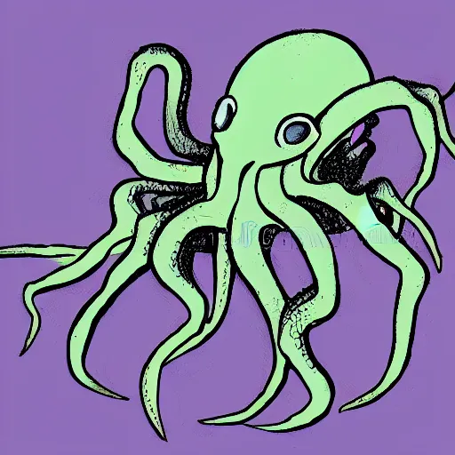 Image similar to professional high quality illustration of a squid spider chimera