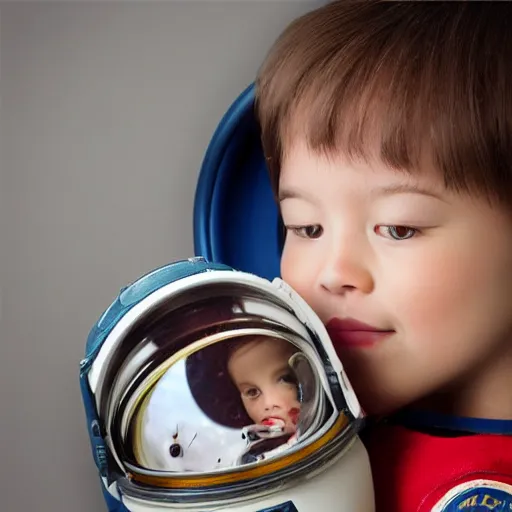 Image similar to very cute astronaut duckling face portrait realistic 5 0 mm lens cinematic realistic photo