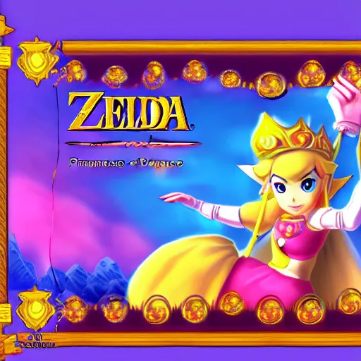 Image similar to screenshot of Princess Peach in Zelda style, HD, pixiv