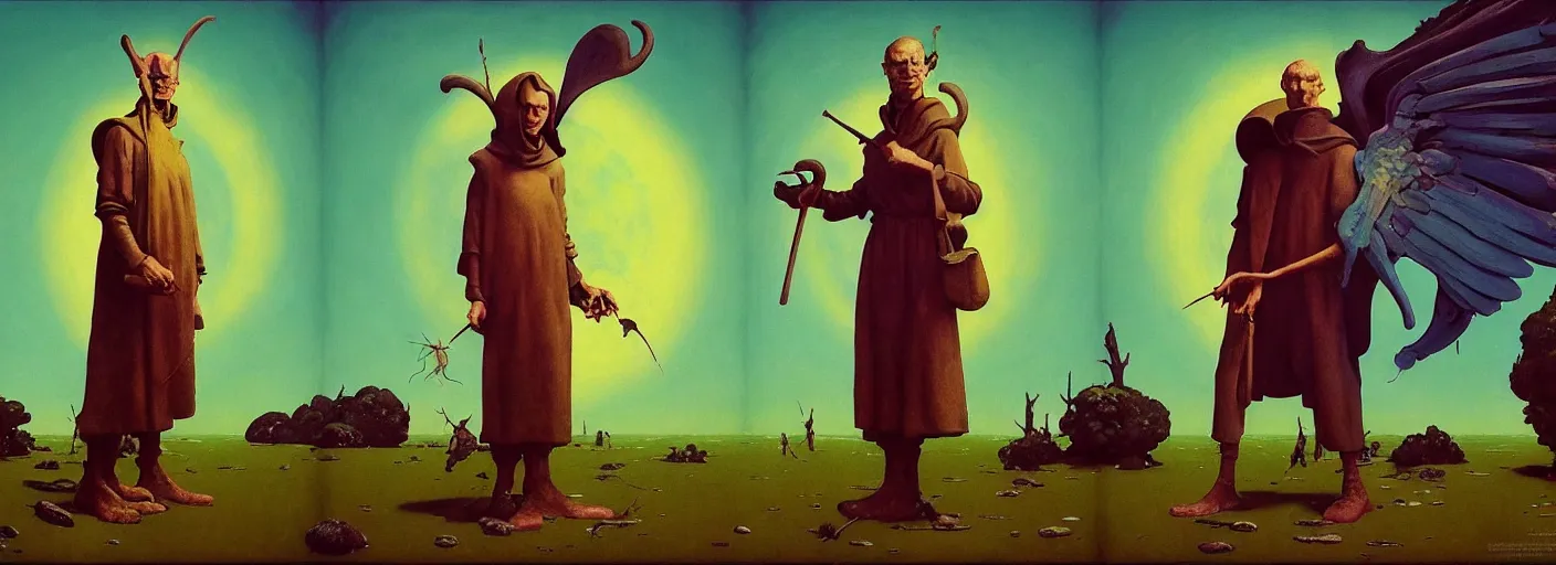 Image similar to full - body portrait surreal colorful clay fighting artstation rpg angel character concept art anatomy, action pose, very coherent and colorful high contrast masterpiece by norman rockwell franz sedlacek hieronymus bosch dean ellis simon stalenhag rene magritte gediminas pranckevicius, dark shadows, sunny day, hard lighting, reference sheet white! background