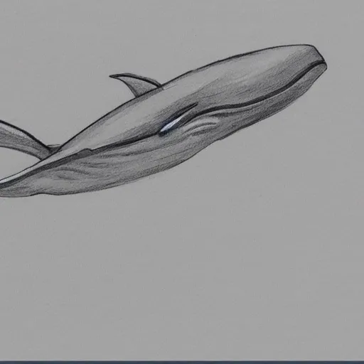 Image similar to a sketch of a flying whale