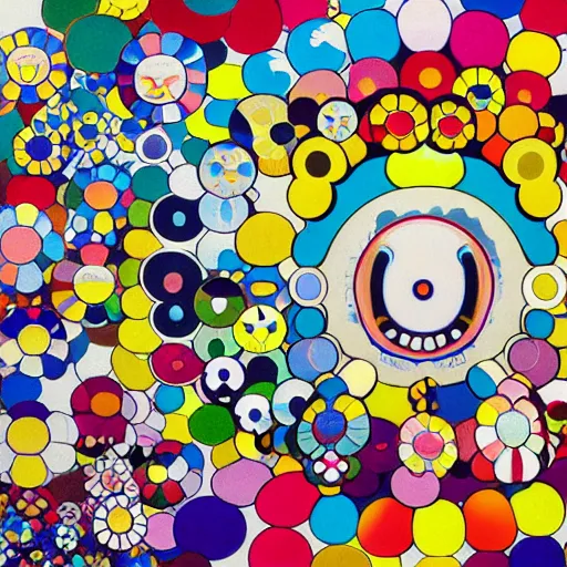 Image similar to unfathomable vastness of infinity, color field, Takashi Murakami and Masaaki Sasamoto