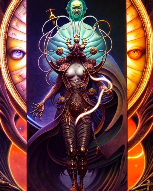 Image similar to the emperor tarot card, fantasy character portrait made of fractals, ultra realistic, wide angle, intricate details, the fifth element artifacts, highly detailed by peter mohrbacher, hajime sorayama, wayne barlowe, boris vallejo, aaron horkey, gaston bussiere, craig mullins