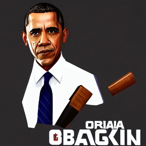 Image similar to Barack Obama with a bat official GTA artwork midshot