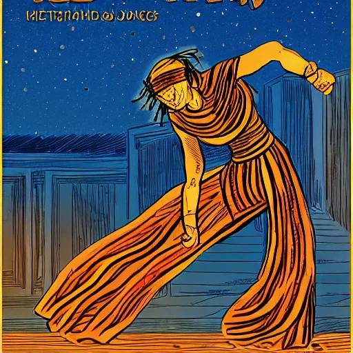 Image similar to a mummy dances, graphic novel style by joann sear