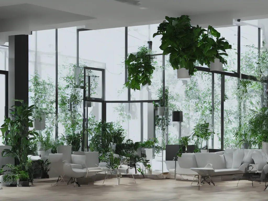 Prompt: A modern indoor music studio, clean architecture, some plants, peaceful, 8K octane render