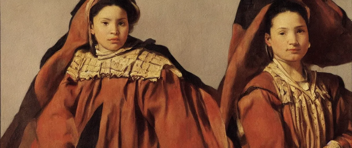 Image similar to painting by diego velasquez, young woman, high resolution, very detailed art