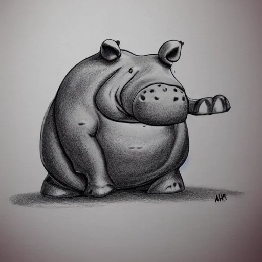 Prompt: sad anthropomorphic hippo, child book drawing, super detailed, trending on artstation