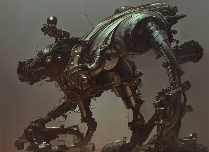 Image similar to a anthropomorphic tick with a giant cannon in his back, using a exoskeleton, technology, elegant, highly detailed, digital painting, artstation, concept art, smooth, sharp focus, illustration, art by krenz cushart and artem demura and alphonse mucha