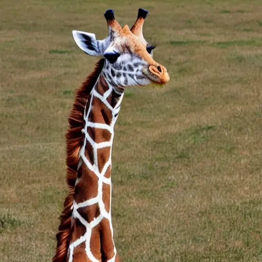 Image similar to a cross breed of a giraffe and a rabbit