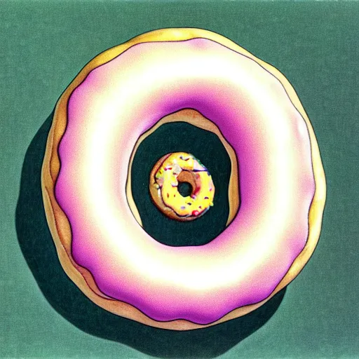 Image similar to Donut by M.C. Escher and Studio Ghibli