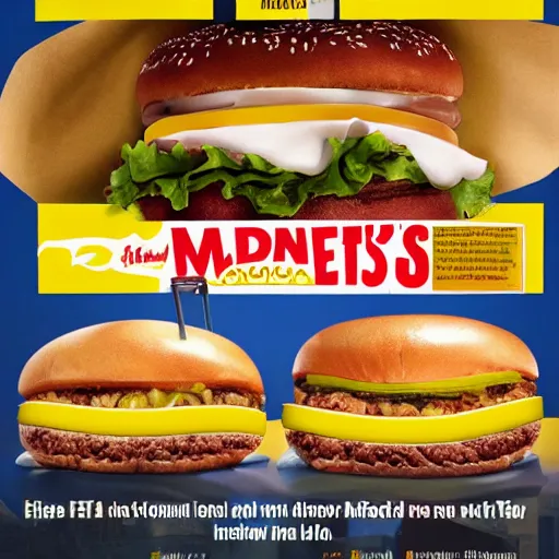 Prompt: advertisement for mcdonald's new feet burger