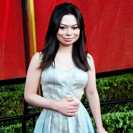 Image similar to Miranda Cosgrove as Meilin Lee in disney turning red live action, 8k full HD photo, cinematic lighting, anatomically correct, oscar award winning, action filled, correct eye placement,