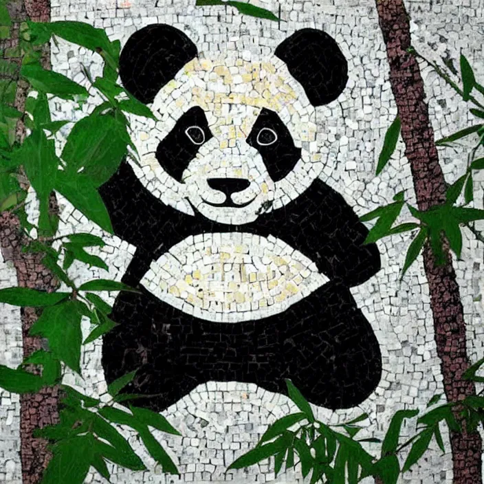 Prompt: panda mosaic