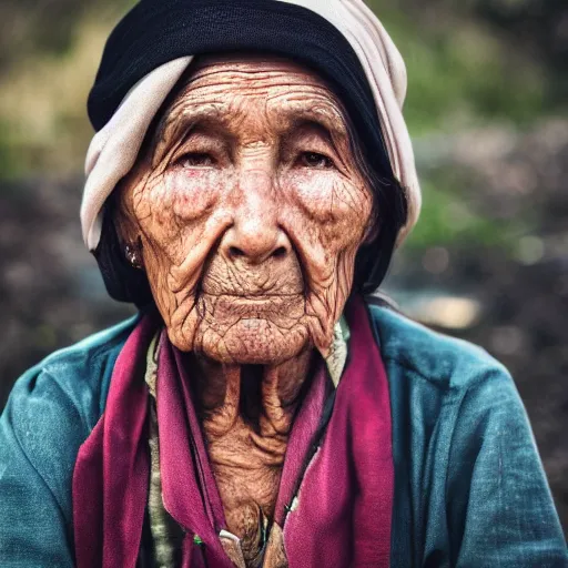 Prompt: an ( old ) woman, trending on unsplash, portrait!!!