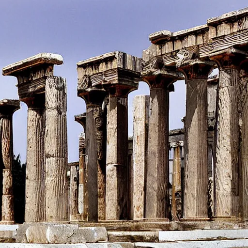 Prompt: ancient greek temple by yayoi kusama