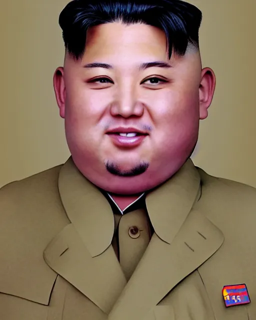 Image similar to portrait photo of kim jong - un kardashian