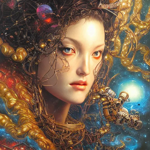 Prompt: uhd hyperrealistic photorealisitc hyperdetailed detailed cosmic tekkaman studio lighting, by ayami kojima amano karol bak, greg hildebrandt and mark brooks