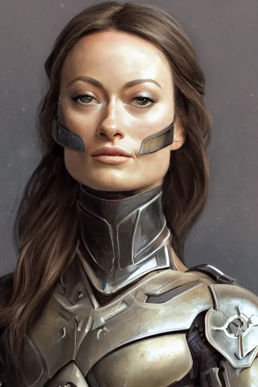 Prompt: a professionally painted portrait of Olivia Wilde, clothed in ancient battle armor, olive skin, long dark hair, beautiful bone structure, symmetrical facial features, intricate, elegant, digital painting, trending on Artstation, concept art, smooth, sharp focus, illustration, from Metal Gear by Ruan Jia and Mandy Jurgens and Artgerm and and william-adolphe bouguerea, award winning