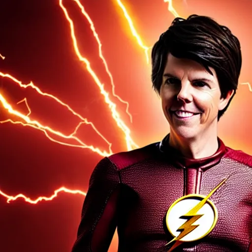 Prompt: tig notaro as the flash, photo, detailed, 4 k