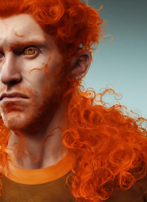 Prompt: biohazard portrait of curly orange hair man from batman, au naturel, hyper detailed, digital art, trending in artstation, cinematic lighting, studio quality, smooth render, unreal engine 5 rendered, octane rendered, art style by klimt and nixeu and ian sprigger and wlop and krenz cushart and marvel and dc
