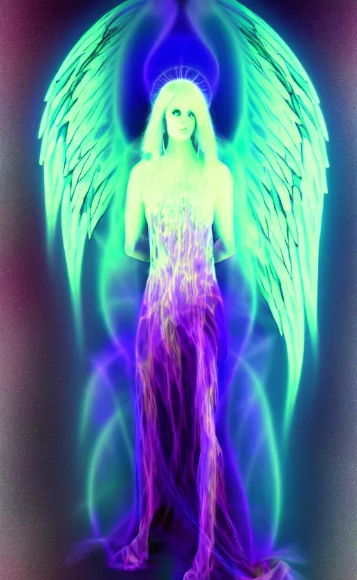 Image similar to Angel knight gothic girl made of Fractal flame,