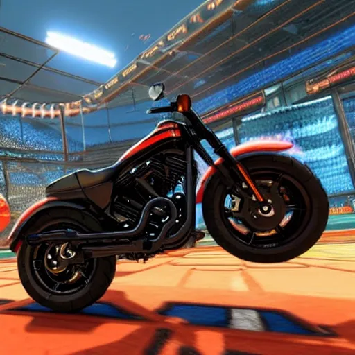 Prompt: a harley davidson on rocket league, teaser trailer