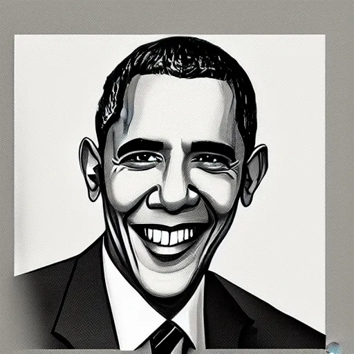 Image similar to Portrait of Obama, sketched by Rafael Albuquerque