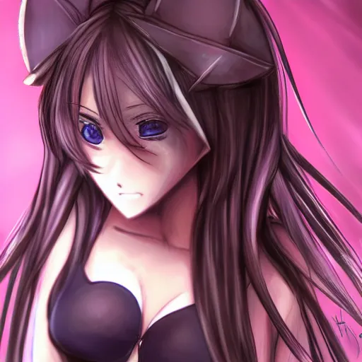 Image similar to anime girl, art, realistic, nice body, highly detailed, art by derpixon, insert artist here