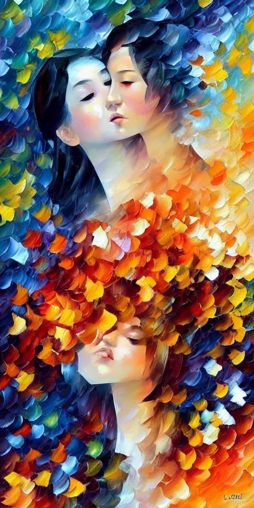 Prompt: love by leonid afremov and hsiao - ron cheng